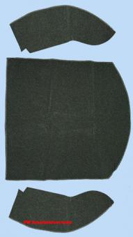 Rear well carpet kit, Convertible, black 1955-1972 