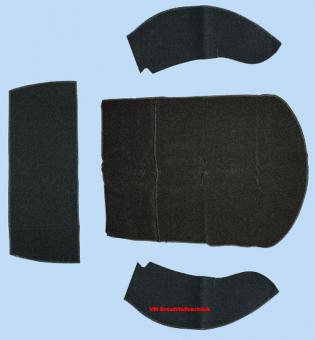 Rear well carpet kit, Convertible, black 1303 