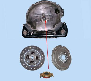 Clutch kit, complete, 1,2+1,3 1970- 