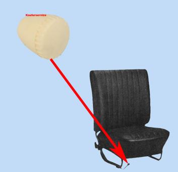 Knob, seat adjuster, ivory -75 
