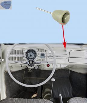 Wiper button GREY to 1967 